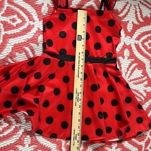 NWT Cute lady bug dress matching clip earrings Size 8-10 measurements in photos